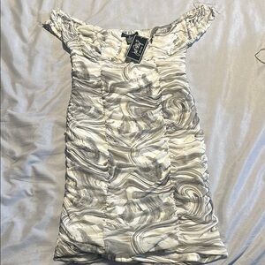 Elegant Gray Swirl Dress